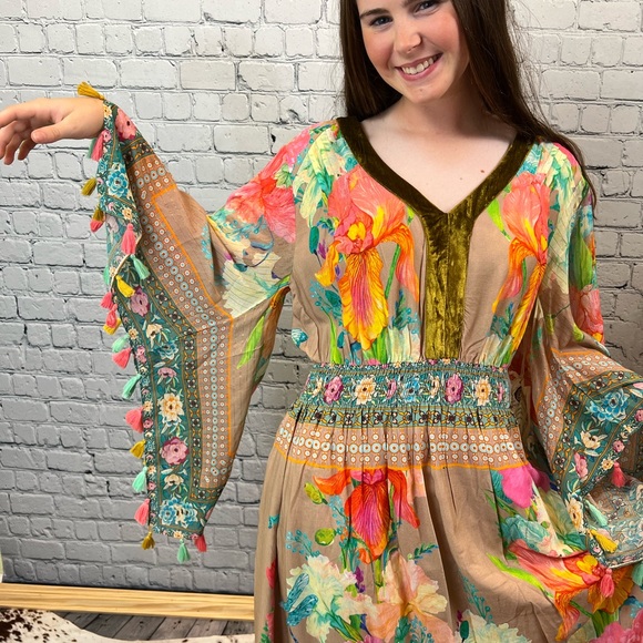 Dark Paradise Aratta Silent Journey Boho Dress L - Picture 2 of 5